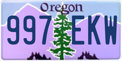 OR license plate 997EKW