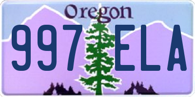 OR license plate 997ELA