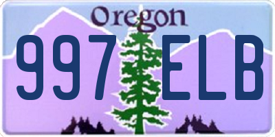 OR license plate 997ELB