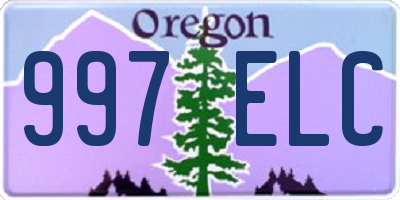 OR license plate 997ELC
