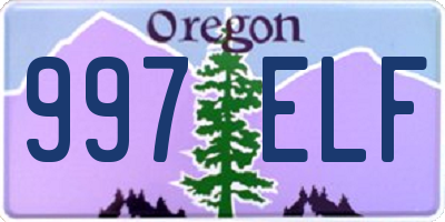 OR license plate 997ELF