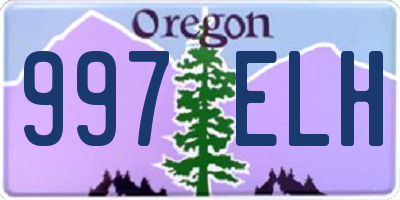 OR license plate 997ELH