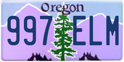 OR license plate 997ELM