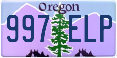 OR license plate 997ELP