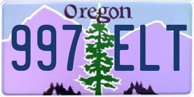 OR license plate 997ELT