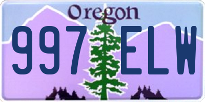 OR license plate 997ELW