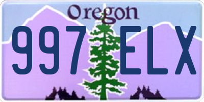 OR license plate 997ELX