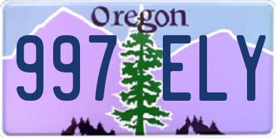 OR license plate 997ELY
