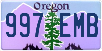 OR license plate 997EMB