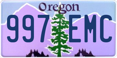 OR license plate 997EMC