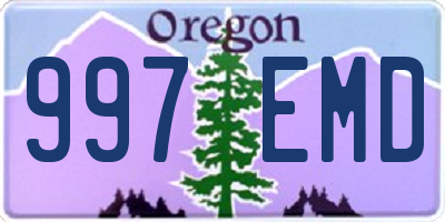 OR license plate 997EMD