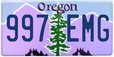 OR license plate 997EMG