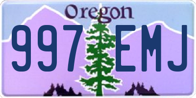 OR license plate 997EMJ