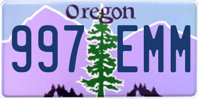 OR license plate 997EMM