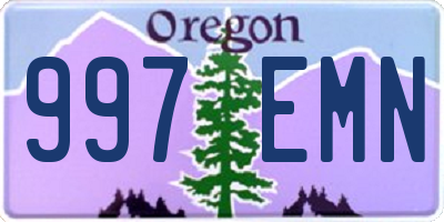 OR license plate 997EMN