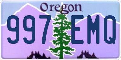 OR license plate 997EMQ