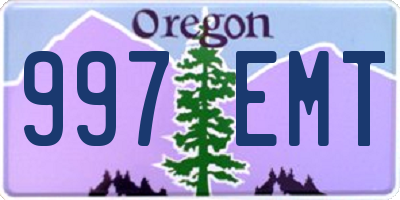 OR license plate 997EMT