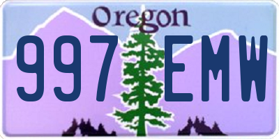 OR license plate 997EMW