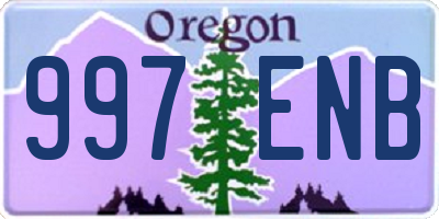 OR license plate 997ENB