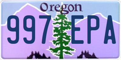 OR license plate 997EPA