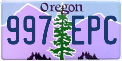 OR license plate 997EPC