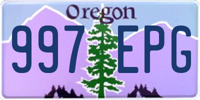 OR license plate 997EPG