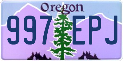 OR license plate 997EPJ