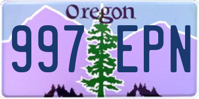 OR license plate 997EPN