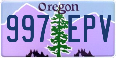 OR license plate 997EPV