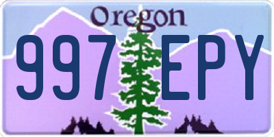 OR license plate 997EPY