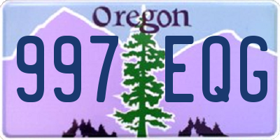 OR license plate 997EQG