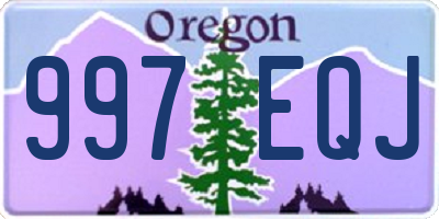 OR license plate 997EQJ