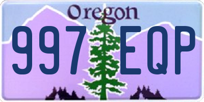 OR license plate 997EQP