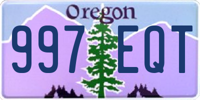 OR license plate 997EQT