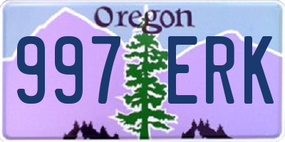 OR license plate 997ERK