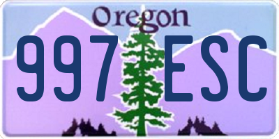 OR license plate 997ESC