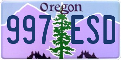 OR license plate 997ESD