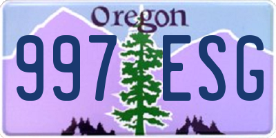 OR license plate 997ESG