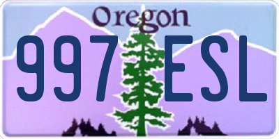 OR license plate 997ESL