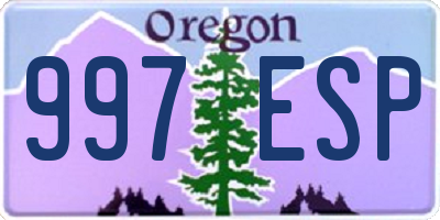 OR license plate 997ESP