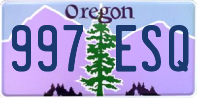 OR license plate 997ESQ