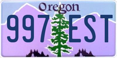 OR license plate 997EST