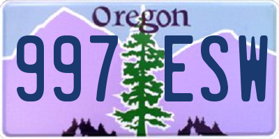 OR license plate 997ESW