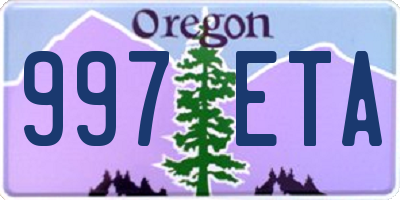 OR license plate 997ETA
