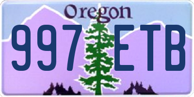 OR license plate 997ETB