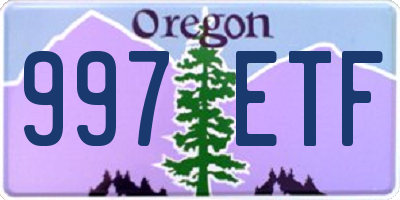 OR license plate 997ETF