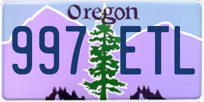 OR license plate 997ETL