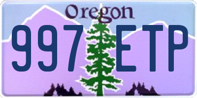 OR license plate 997ETP