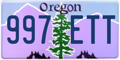 OR license plate 997ETT