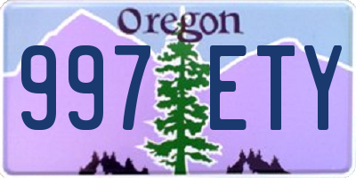 OR license plate 997ETY